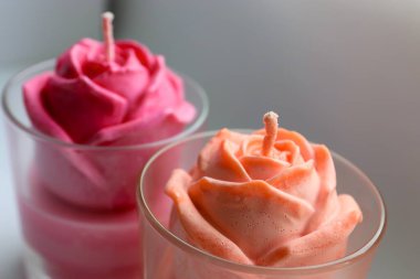  Mumlar, gül mumları, turuncu gül, pembe gül, el yapımı mum, soya mumu, el yapımı, hediye, pembe, turuncu, dekor, ev dekorasyonu, gül, hediye, bayram,
