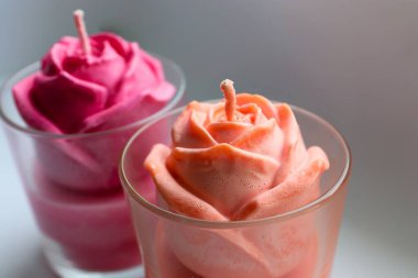  Mumlar, gül mumları, turuncu gül, pembe gül, el yapımı mum, soya mumu, el yapımı, hediye, pembe, turuncu, dekor, ev dekorasyonu, gül, hediye, bayram,