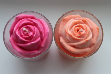  Mumlar, gül mumları, turuncu gül, pembe gül, el yapımı mum, soya mumu, el yapımı, hediye, pembe, turuncu, dekor, ev dekorasyonu, gül, hediye, bayram,