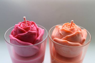 Mumlar, gül mumları, turuncu gül, pembe gül, el yapımı mum, soya mumu, el yapımı, hediye, pembe, turuncu, dekor, ev dekorasyonu, gül, hediye, bayram,