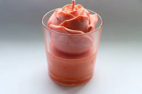 mum, mum, turuncu gül, el yapımı mum, soya mumu, el yapımı, hediye, beyaz arka plan, dekor, ev dekorasyonu, gül, hediye, tatil, kutlama