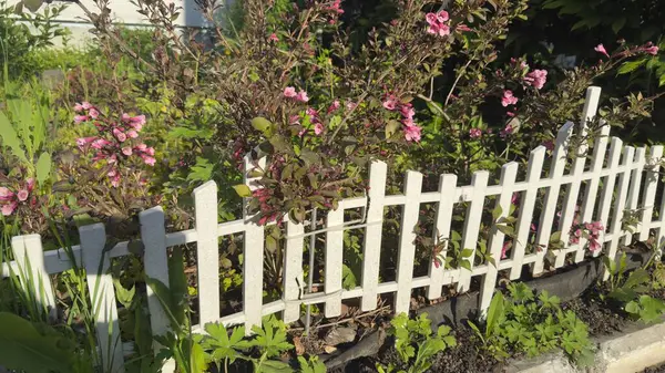 Bahçedeki ahşap çit