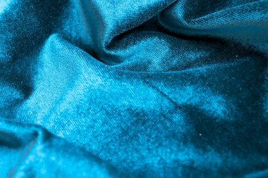 Buruşuk desenli mavi kumaş arkaplan.