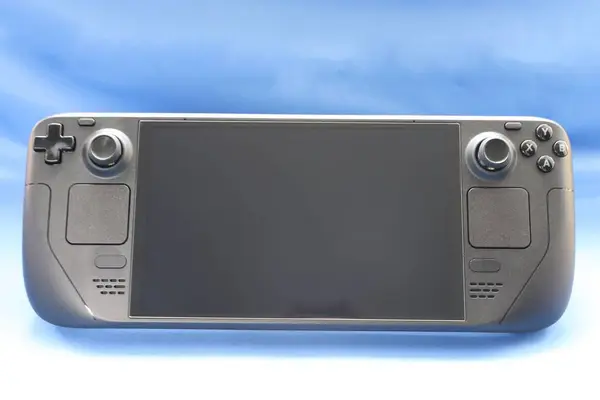 Mavi arkaplanda taşınabilir oyun konsolu, oyun konsolu kapat
