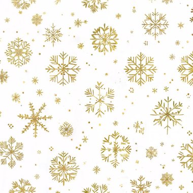 Beyaz arka plan ve altın kar taneleri. Minimalist Noel duvar kağıdı. ai oluşturuldu