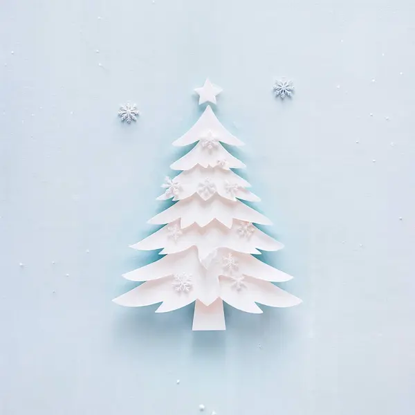 arka plan, Minimalist Noel Ağacı Silueti yumuşak pastel arka plan üzerine beyaz