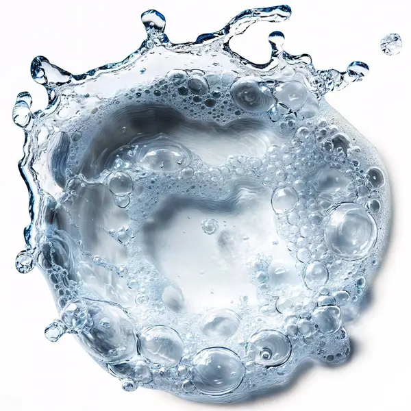 Temiz sabun ve su kabarcıkları beyaz bir arkaplan üzerinde hareket ve sıçrama .ai oluşturuldu