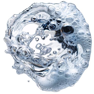 Beyaz arka plan. Kes, izole olmuş köpüklü sabun köpüğü ve su damlası. ai oluşturuldu