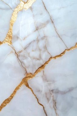 Mermer dokular, beyaz altın rengi şema, altın çatlaklı dekoratif mermer desen tasarımı. ai oluşturuldu