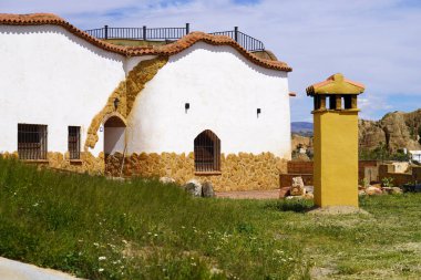 Endülüs İspanya 'da, Guadix de la Sierra' daki tipik mağara evi