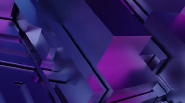 Üç boyutlu arkaplan video animasyonunun üç boyutlu soyut çizimi sürrealistik hareketle döngü geometri alt bölümü ile hareket halindedir. 4K çözümü (4096x2304)