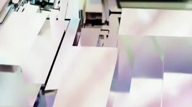 Üç boyutlu arkaplan video animasyonunun üç boyutlu soyut çizimi sürrealistik hareketle döngü geometri alt bölümü ile hareket halindedir. 4K çözümü (4096x2304)
