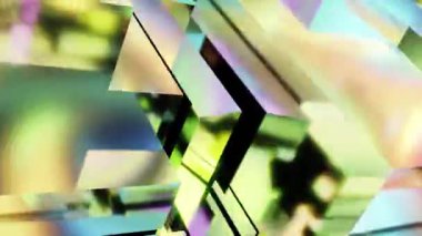 Üç boyutlu arkaplan video animasyonunun üç boyutlu soyut çizimi sürrealistik hareketle döngü geometri alt bölümü ile hareket halindedir. 4K çözümü (4096x2304)