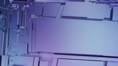 Üç boyutlu arkaplan video animasyonunun üç boyutlu soyut çizimi sürrealistik hareketle döngü geometri alt bölümü ile hareket halindedir. 4K çözümü (4096x2304)