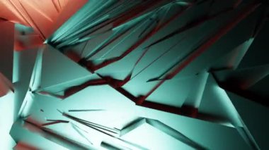 Üç boyutlu arkaplan video animasyonunun üç boyutlu soyut çizimi sürrealistik hareketle döngü geometri alt bölümü ile hareket halindedir. 4K çözümü (4096x2304)