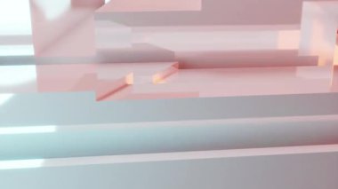 Üç boyutlu arkaplan video animasyonunun üç boyutlu soyut çizimi sürrealistik hareketle döngü geometri alt bölümü ile hareket halindedir. 4K çözümü (4096x2304)