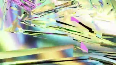 Üç boyutlu arkaplan video animasyonunun üç boyutlu soyut çizimi sürrealistik hareketle döngü geometri alt bölümü ile hareket halindedir. 4K çözümü (4096x2304)