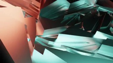 Üç boyutlu arkaplan video animasyonunun üç boyutlu soyut çizimi sürrealistik hareketle döngü geometri alt bölümü ile hareket halindedir. 4K çözümü (4096x2304)