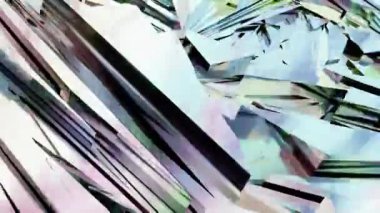 Üç boyutlu arkaplan video animasyonunun üç boyutlu soyut çizimi sürrealistik hareketle döngü geometri alt bölümü ile hareket halindedir. 4K çözümü (4096x2304)