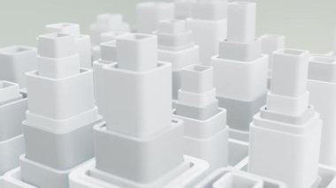 3 boyutlu arkaplan özeti. Soyut animasyon tatmin edici. Hareketli geometrik küpler. 4K kusursuz döngülü video. Küpler yavaş ve hipnotize edici bir hareketle yukarı ve aşağı hareket ederek büyüleyici bir zemin oluşturur.. 