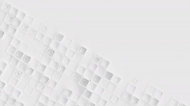Üç boyutlu geometrik küpler. Üç boyutlu şekiller. Renkli beyaz ve gri pürüzsüz 3B görüntü