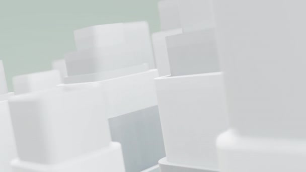 Геометричні Кубики Тривимірні Форми Колір Білий Сірий Гладкий Картинки — стокове відео