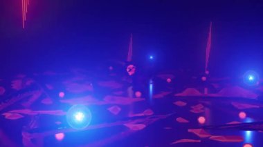 Organik metal kavisli, ışık çekirdekli ve merkezi merkezli fantastik yabancı gezegen turuncu manzarası. 3D görsel sanat, 4k çözünürlük.