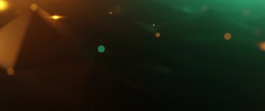 Karanlık vadi üzerinde fütürist uçuşlar ve parlak deniz mavisi ve turuncu dijital manzara.