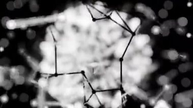 Bokeh ışıkları ile siyah beyaz soyut arkaplan