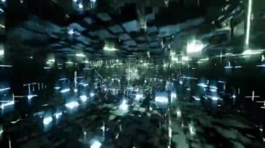 Teknoloji elementleriyle soyut arkaplanın 3 boyutlu görüntülenmesi