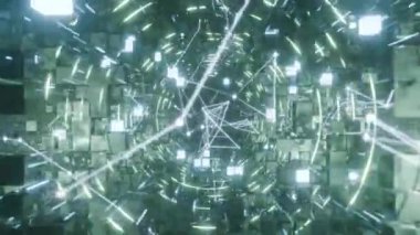 Parlak çizgiler ve noktalarla soyut bir arkaplan. dijital arkaplan