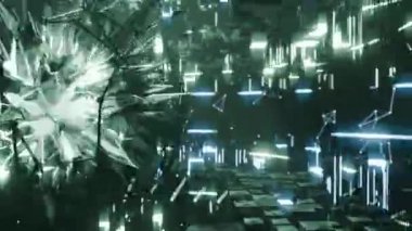 Soyut ışıkların geleceksel arkaplanı, soyut tasarımın çizimi