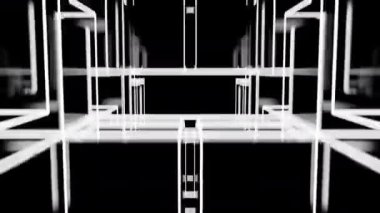 Beyaz camlı soyut iç mekan