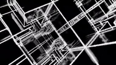 Mimari sanat konseptinde soyut çizgiler, minimum geometrik şekiller.