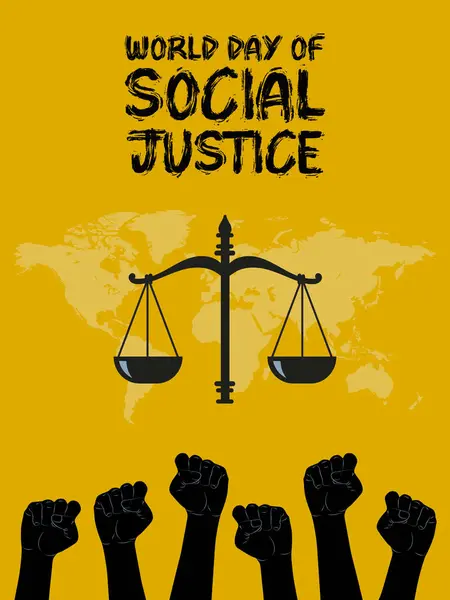 Dünya sosyal adalet gün vektör tasarımı