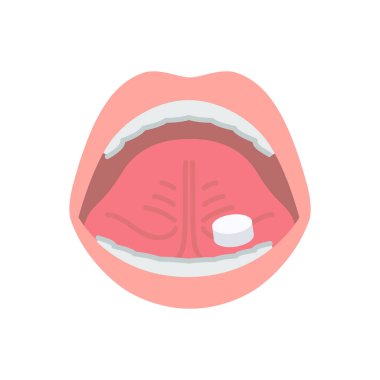 Saman nezlesi için dil altı bağışıklık terapisinin resmi (sedir poleni özü tabletleri yerleştiriliyor)
