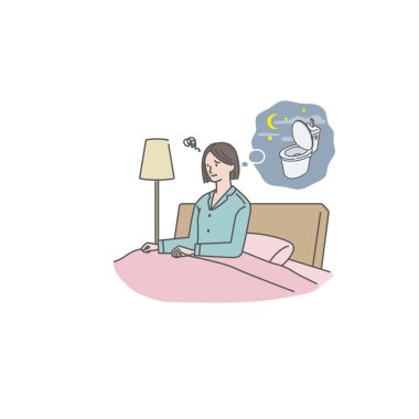 A woman who woke up in the middle of the night with the urge to urinate clipart