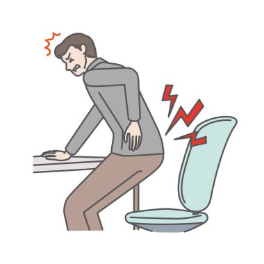 Sandalyeden kalkarken sırtı ağrıyan bir adam