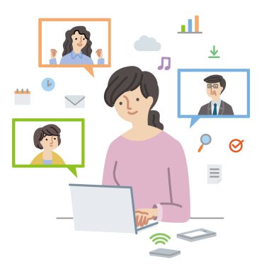 İş kadını tele-işi seviyor