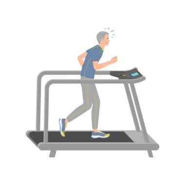 Son sınıf öğrencisi spor salonunda koşarken terliyor.