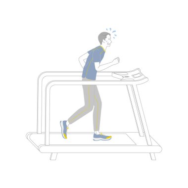 Son sınıf öğrencisi spor salonunda koşarken terliyor.