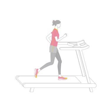 Spor salonunda koşan gülümseyen genç bir kadın.