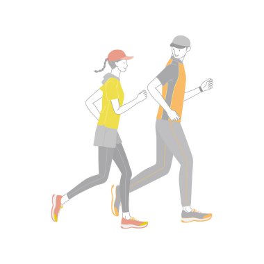 Koşan: Genç çift gülümseyerek koşuyor