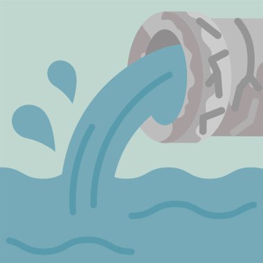 Altyapı simgesi: Çözünen ve harap edilmiş kanalizasyon sistemi