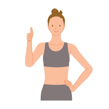 Jimnastik eğitmeni (gülümseyen genç kadın): iyi işaret