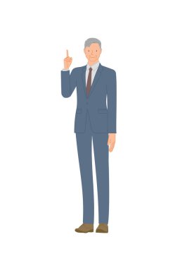 Takım elbiseli gülümseyen kıdemli bir adam.