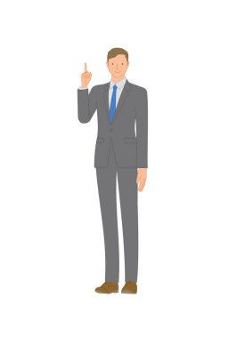 İş elbisesi içinde gülümseyen genç adam.