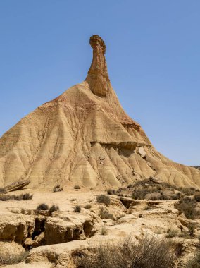 İspanya 'da nadir kaya oluşumu (Bardenas Reales çölü)