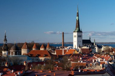 Eski Tallinn, Estonya 'nın panoramik manzarası
