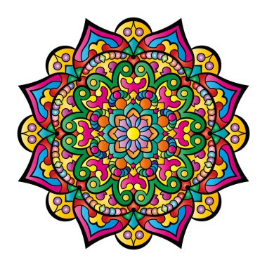 Mandala. Etnik yuvarlak süs. Vektör illüstrasyonu.